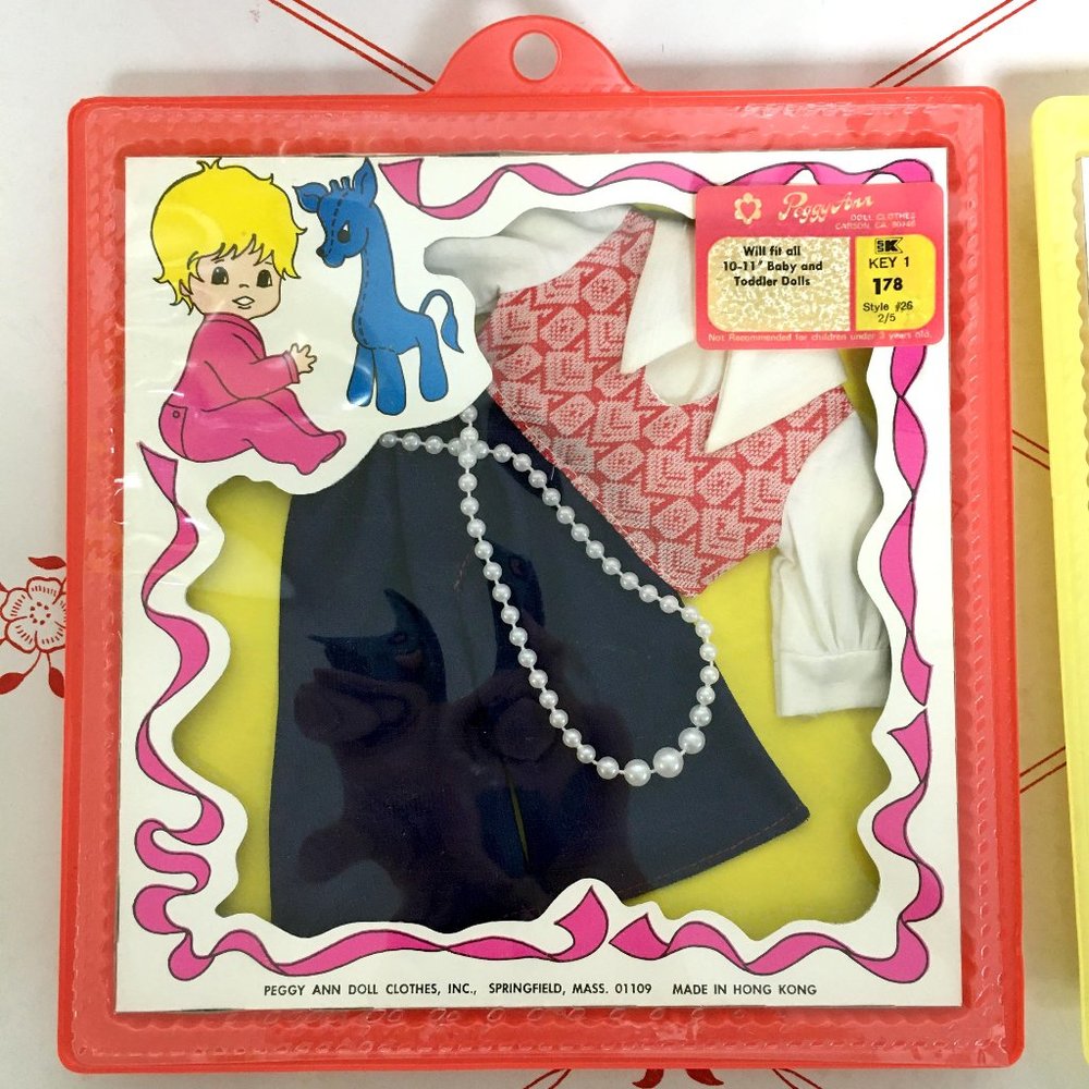 Vintage "Peggy Ann" Baby Doll Dress, Panties & Necklace - NIP - 10"-11" Doll